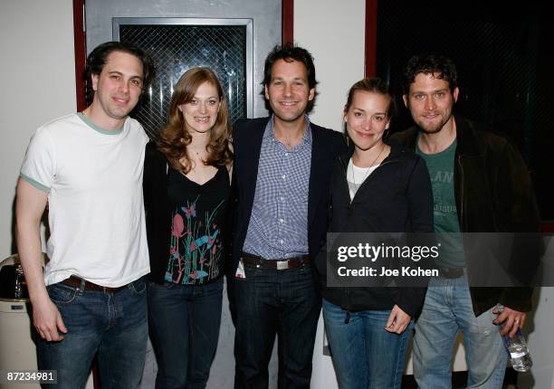 Actors Thomas Sadoski ,Marin Ireland, Paul Rudd, Piper Perabo, and Steven Pasquale attend a talkback with the Broadway cast of "Reasons To Be Pretty"...
