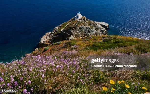 greece, cyclades, sifnos, kastro - sifnos foto e immagini stock