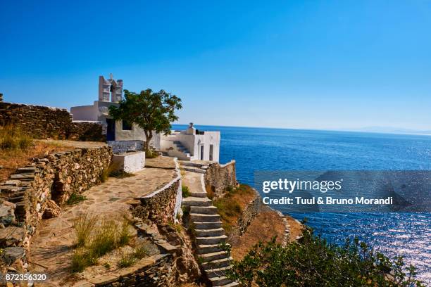 greece, cyclades, sifnos - akropolis stock pictures, royalty-free photos & images