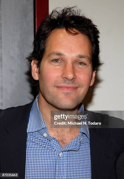 Paul Rudd attends a talkback with the Broadway cast of "Reasons To Be Pretty" at the Lyceum Theatre on May 12, 2009 in New York City.