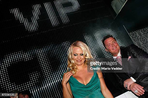 Actress Pamela Anderson and Marcus Prinz von Anhalt attend the "Blonde is beautiful" party hosted by Pamela Anderson to open Marcus Prinz von...
