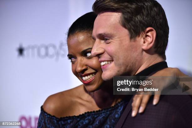 Presenter Renee Elise Goldsberry and OUT100 Entertainer of the Year Jonathan Groff attend OUT Magazine #OUT100 Event presented by Lexus at the the...