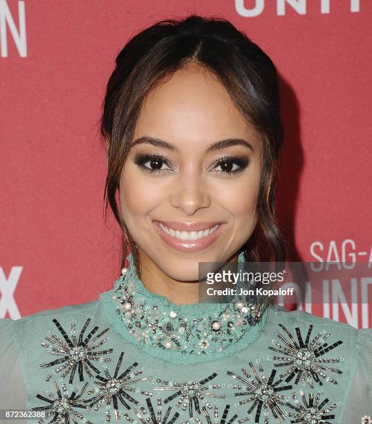 Actress Amber Stevens West arrives at SAG-AFTRA Foundation Patron of the Artists Awards 2017 on November 9, 2017 in Beverly Hills, California.