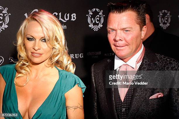 Actress Pamela Anderson and Marcus Prinz von Anhalt arrive at the "Blonde is beautiful" party hosted by Pamela Anderson to open Marcus Prinz von...