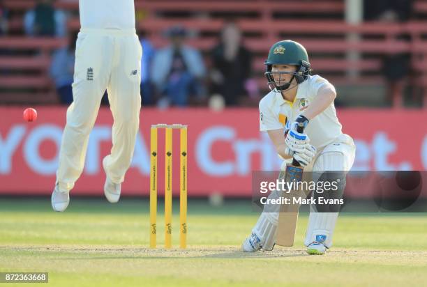 Alex Blackwell of Australia, out lbw off the bowling of Sophie Ecclestoneduring day two of the Women's Test match between Australia and England at...