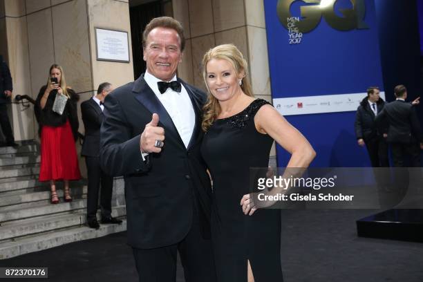 Arnold Schwarzenegger and his girlfriend Heather Milligan during the GQ Men of the year Award 2017 at Komische Oper on November 9, 2017 in Berlin,...