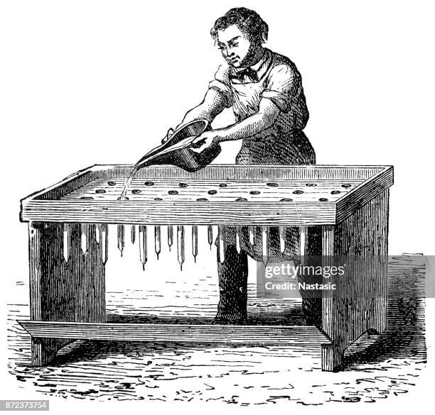 Molding Candles 14th Century High-Res Vector Graphic