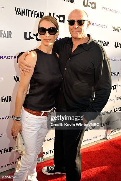 Actor Corbin Bernsen and wife Amanda Pays arrive at USA Network and Vanity Fair Celebrate Character Project held at Ace Gallery on May 14, 2009 in...