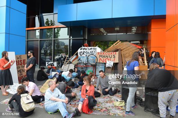 Group of protesters gather in Melbourne to urge the Australian government to end the refugee crisis on Manus Island on November 10, 2017.