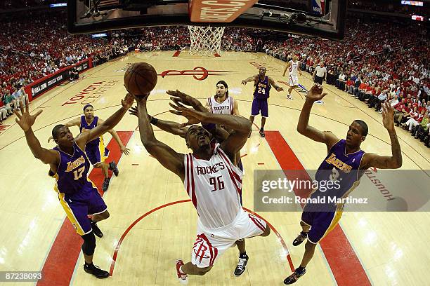 Guard Ron Artest of the Houston Rockets takes a shot against the Los Angeles Lakers in Game Six of the Western Conference Semifinals during the 2009...