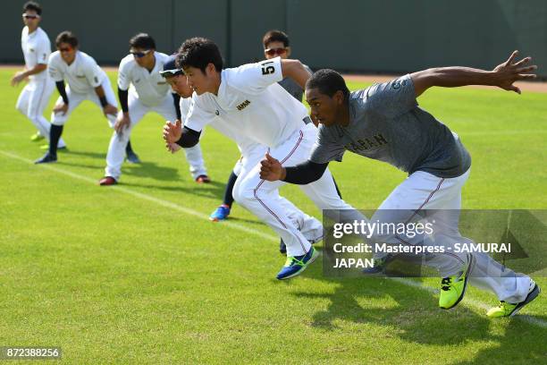 Louis Okoye of Samurai Japan in action during a Japan training session on November 10, 2017 in Miyazaki, Japan.