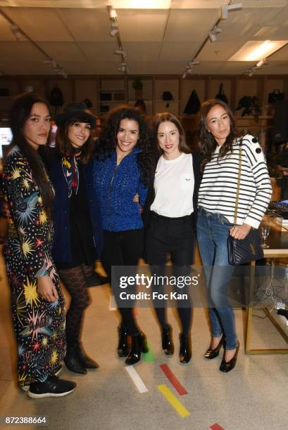 Mai Lan Chapiron, Elise Chassaing, actress Sabrina Ouazani, TV presenter Audrey Sarrat and Janane Boudili attend Stephane Kelian Pop Up Store Launch...