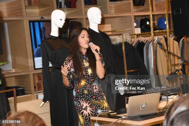 Singer Mai Lan Chapiron performs during Stephane Kelian Pop Up Store Launch at L'Exception on November 9, 2017 in Paris, France.