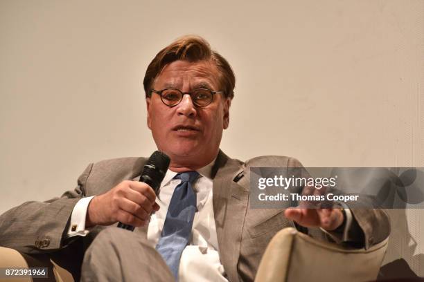 Writer/director Aaron Sorkin speaks during a discussion of "Molly's Game" at the 40th Denver Film Festival on November 9, 2017 in Denver, Colorado.