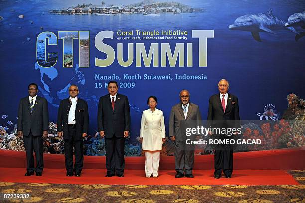 Leaders of the six nations "Coral Triangle", Derek Sikua of the Solomon Islands, Jose Ramos Horta of East Timor, Susilo Bambang Yudhoyono of...