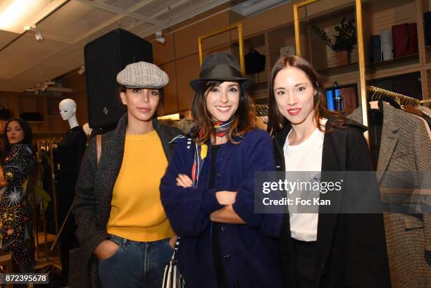 Singer Lilouchante, Elise Chassaing and TV presenter Audrey Sarrat attend Stephane Kelian Pop Up Store Launch at L'Exception on November 9, 2017 in...