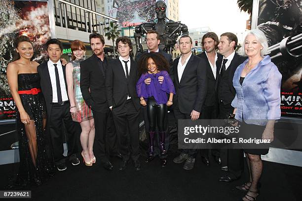 Actors Moon Bloodgood, Warner Bros. Executive Dan Lin, Bryce Dallas Howard, Christian Bale, Anton Yelchin, director McG, Jadagrace Gordy, Sam...