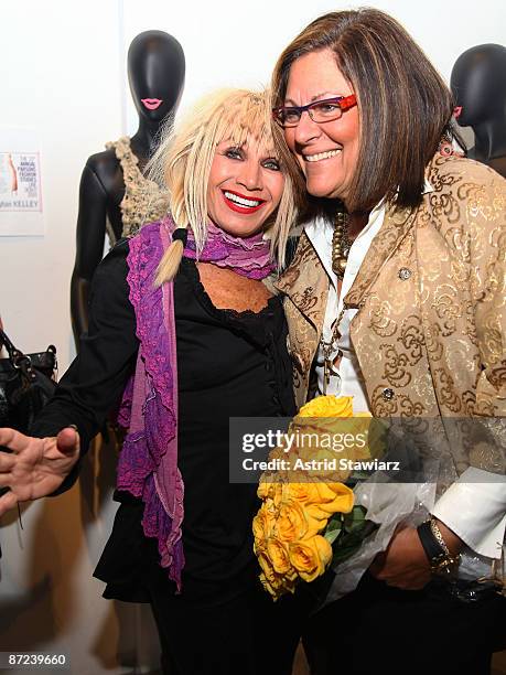Fashion designer Betsey Johnson and Senior Vice President of IMG Fashion Fern Mallis attend the 10th annual Parsons fashion studies line debut at the...