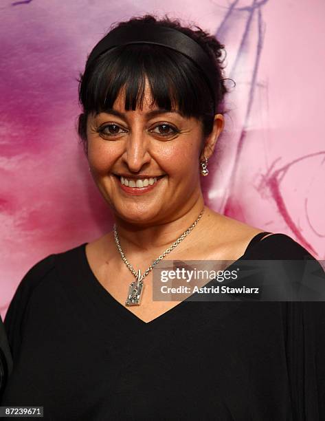 Fashion designer Sherine Kazim attends the 10th annual Parsons fashion studies line debut at the Lord And Taylor rooftop on May 14, 2009 in New York...