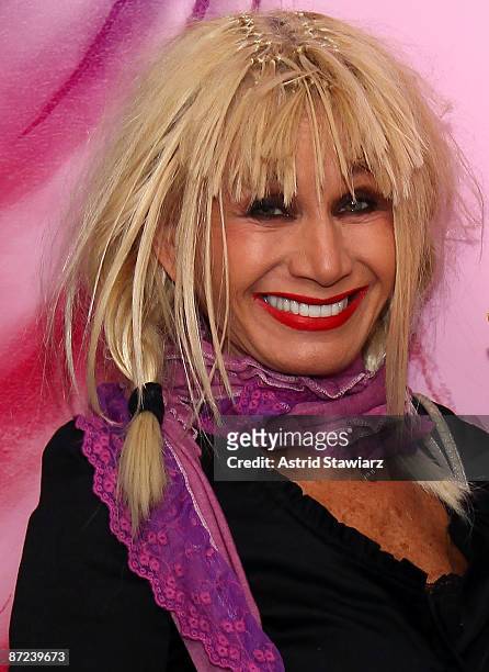 Fashion designer Betsey Johnson attends the 10th annual Parsons fashion studies line debut at the Lord And Taylor rooftop on May 14, 2009 in New York...