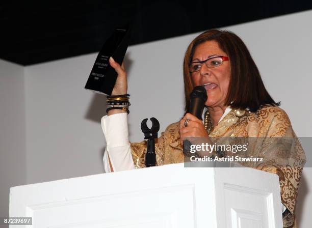 Senior Vice President of IMG Fashion Fern Mallis attends the 10th annual Parsons fashion studies line debut at the Lord And Taylor rooftop on May 14,...