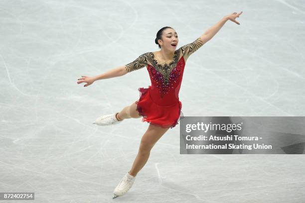 Rika Hongo of Japan competes in the ladies short program during the ISU Grand Prix of Figure Skating at on November 10, 2017 in Osaka, Japan.