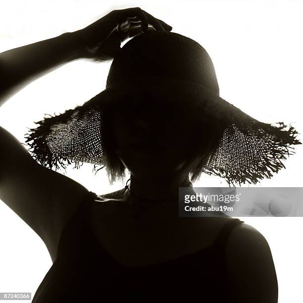 silhouette woman - abu19m ストックフォトと画像