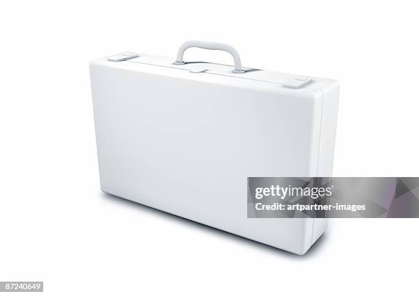 ilustrações, clipart, desenhos animados e ícones de clean white suitcase briefcase - pasta executiva