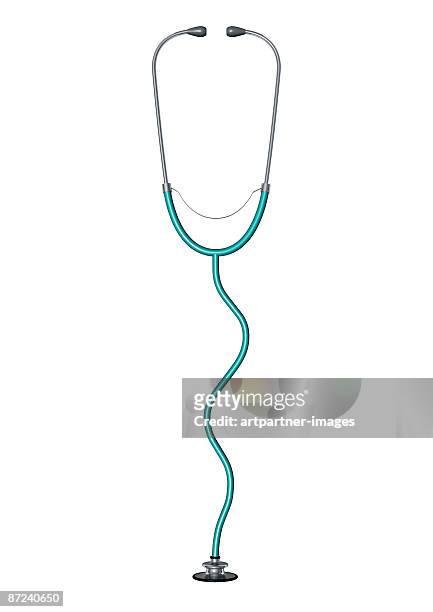 green stethoscope on white background - 聴診器点のイラスト素材／クリップアート素材／マンガ素材／アイコン素材