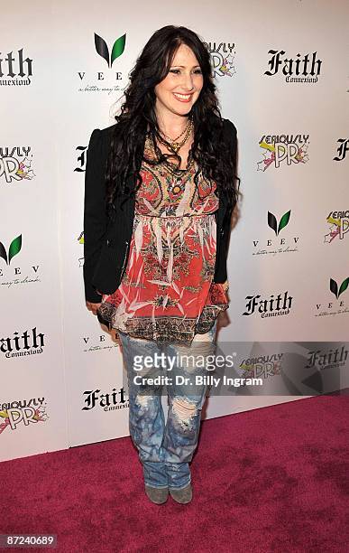 Singer Tiffany arrives at "Seriously PR" launch party at Faith Connexion Residence on May 14, 2009 in Los Angeles, California.