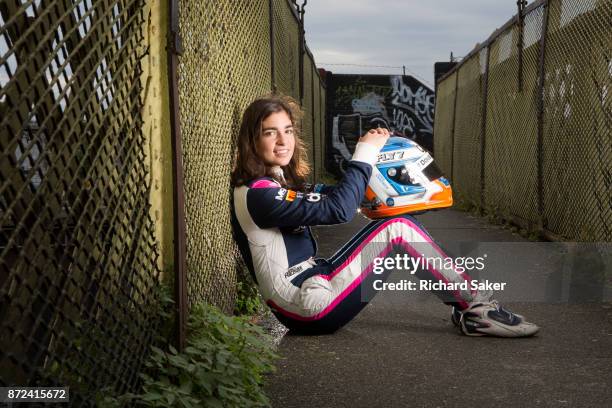 Racing driver Jamie Chadwick is photographed for the Observer on August 14, 2017 in London, England.