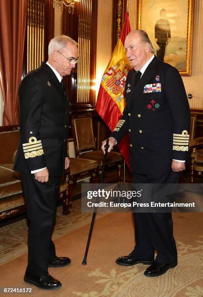 King Juan Carlos attends Naval Museum board meeting on November 8, 2017 in Madrid, Spain.