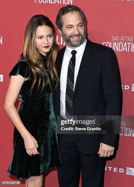 Judd Apatow, Iris Apatow arrives at the SAG-AFTRA Foundation Patron of the Artists Awards 2017 on November 9, 2017 in Beverly Hills, California.