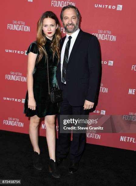 Judd Apatow, Iris Apatow arrives at the SAG-AFTRA Foundation Patron of the Artists Awards 2017 on November 9, 2017 in Beverly Hills, California.