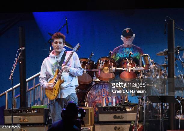 John Mayer and Bill Kreutzmann of Dead and Company perform during the Band Together Bay Area Benefit Concert at AT&T Park on November 9, 2017 in San...