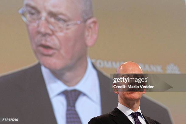 Martin Blessing, CEO of the Commerzbank AG, looks on during the annual shareholders meeting on May 15, 2009 in Frankfurt am Main, Germany. At today's...