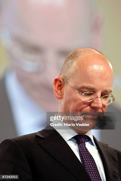 Martin Blessing, CEO of the Commerzbank AG, looks on during the annual shareholders meeting on May 15, 2009 in Frankfurt am Main, Germany. At today's...