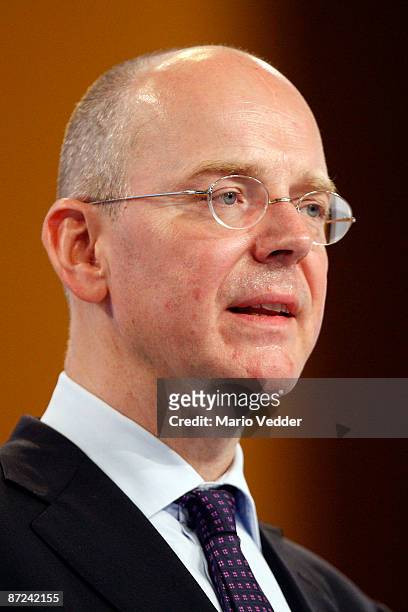 Martin Blessing, CEO of the Commerzbank AG, looks on during the annual shareholders meeting on May 15, 2009 in Frankfurt am Main, Germany. At today's...