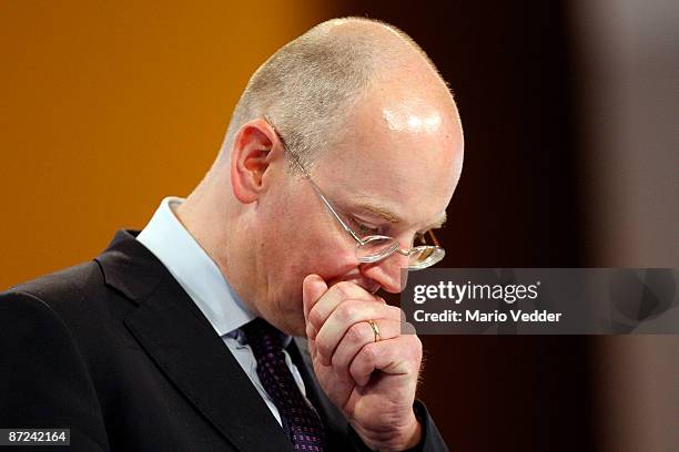 Martin Blessing, CEO of the Commerzbank AG, looks on during the annual shareholders meeting on May 15, 2009 in Frankfurt am Main, Germany. At today's...