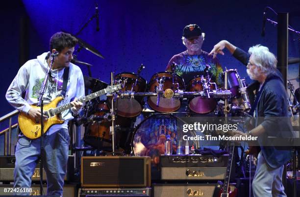 John Mayer, Bill Kreutzmann, and Bob Weir of Dead & Company perform during Band Together Bay Area Fire Benefit Concert at AT&T Park on November 9,...
