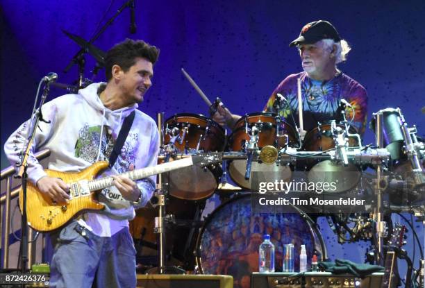 John Mayer and Bill Kreutzmann of Dead & Company perform during Band Together Bay Area Fire Benefit Concert at AT&T Park on November 9, 2017 in San...