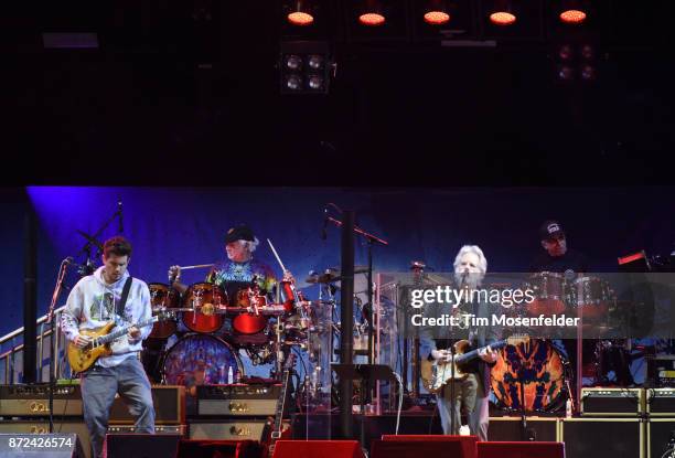 John Mayer, Bill Kreutzmann, Bob Weir, and Mickey Hart of Dead & Company perform during Band Together Bay Area Fire Benefit Concert at AT&T Park on...