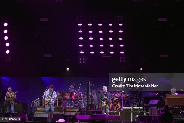 John Mayer, Bill Kreutzmann, Bob Weir, and Mickey Hart of Dead & Company perform during Band Together Bay Area Fire Benefit Concert at AT&T Park on...