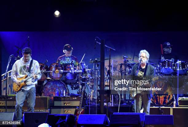 John Mayer, Bill Kreutzmann, Bob Weir, and Mickey Hart of Dead & Company perform during Band Together Bay Area Fire Benefit Concert at AT&T Park on...