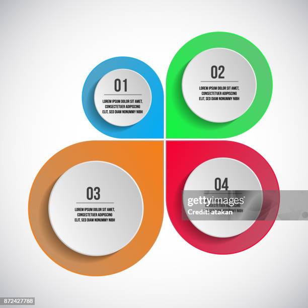 vector chart templates for infographics with 4 options - number 4 stock illustrations