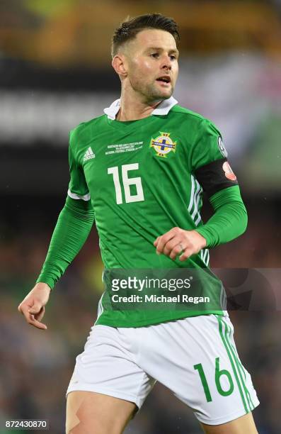 Oliver Norwood of Northern Ireland in action during the FIFA 2018 World Cup Qualifier Play-Off: First Leg between Northern Ireland and Switzerland at...
