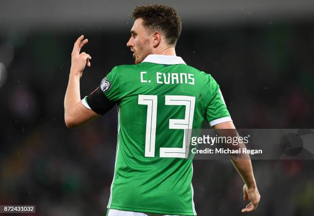 Corry Evans of Northern Ireland in action during the FIFA 2018 World Cup Qualifier Play-Off: First Leg between Northern Ireland and Switzerland at...