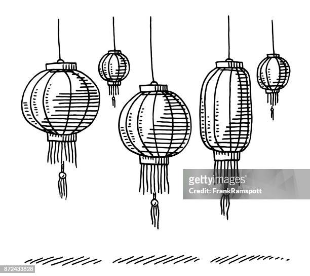 中国のランタンの図面 - 中国提灯点のイラスト素材／クリップアート素材／マンガ素材／アイコン素材