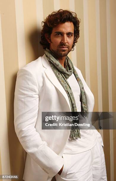 Indian Bollywood actor Hrithik Roshan poses during a portrait session to promote the movie "Kites" at the Majestic Hotel during the 62nd...