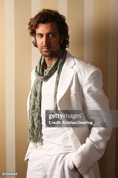 Indian Bollywood actor Hrithik Roshan poses during a portrait session to promote the movie "Kites" at the Majestic Hotel during the 62nd...
